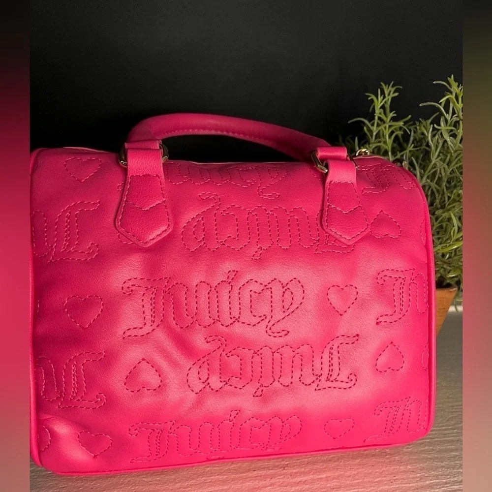Juicy Couture Fame Satchel Pink Flash Best Seller Heart Charm NWT